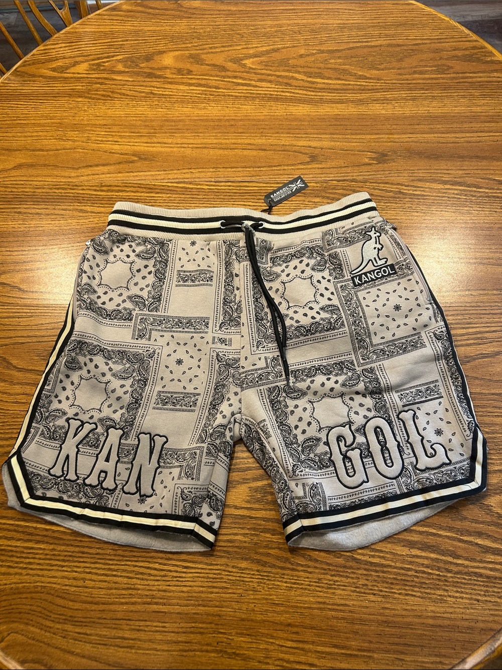 Kangol Paisley Print Sweatshirt Shorts Fleece Lined